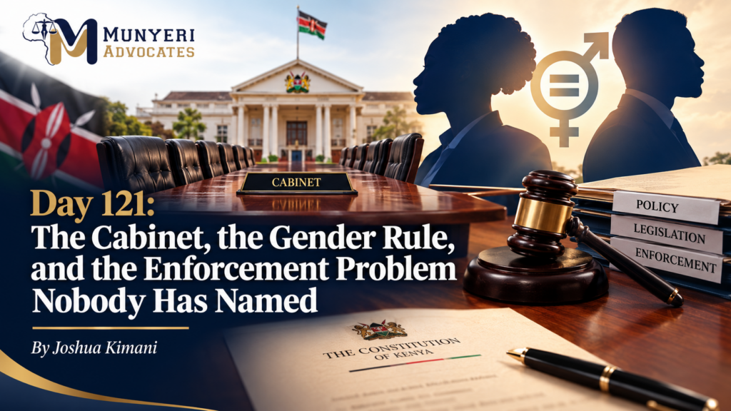 Day 121: The Cabinet, the Gender Rule, and the Enforcement Problem Nobody Has Named Day 121: The Cabinet, the Gender Rule, and the Enforcement Problem Nobody Has Named